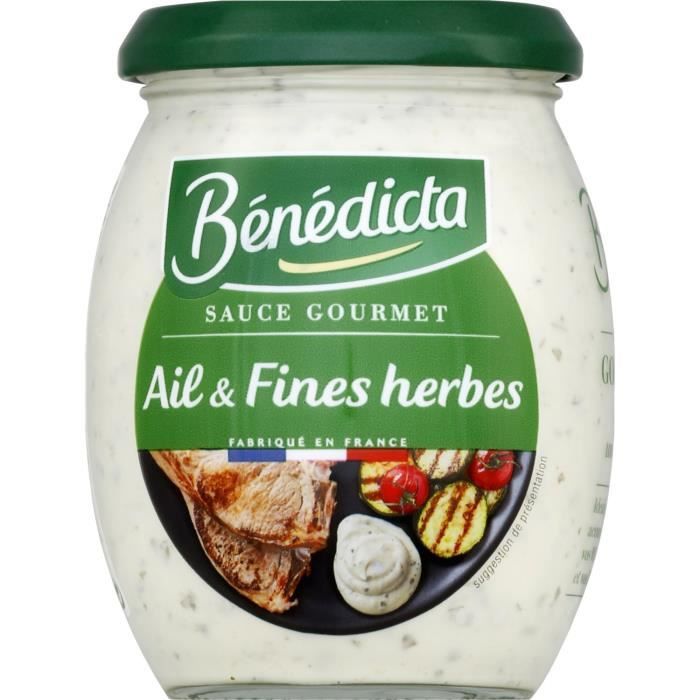 BENEDICTA Sauce ail et fines herbes - Pot de 260 g