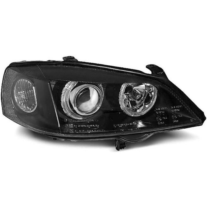 Paire de feux phares Opel Astra G 97-04 angel eyes noir