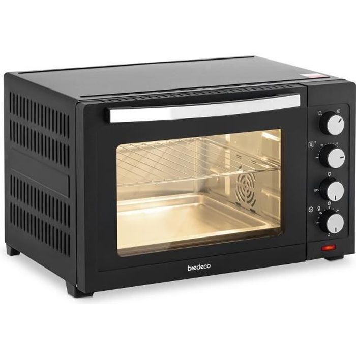 Mini-Four Posable Petit Four Électrique bredeco BCMO-38L (1 600 W, 38L, 100-230°C, Multifonctions, 4 Programmes)