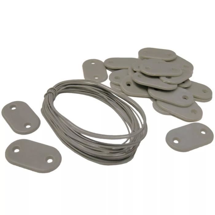 Super Kit de fixation pour clôture de jardin 27 pcs Gris @437759