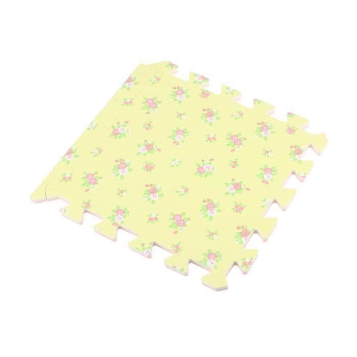 30cm carré tapis de yoga en mousse EVA étage tapis de verrouillage tapis de sol tapis de yoga (navet et lapin, bleu)