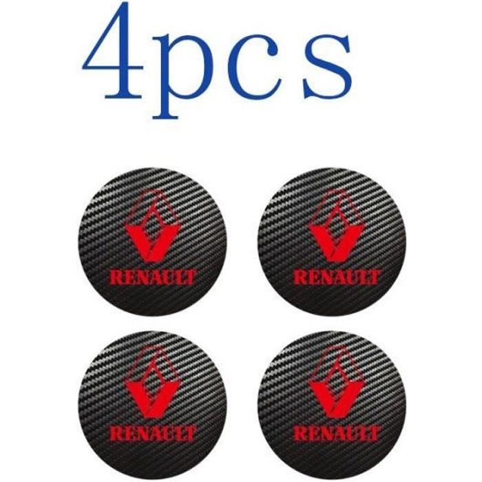 Badge centre en carbone pour RENAULT Sport, 56-60-65mm, 4 pièces, autocollant moyeu de roue en alliage, capuchon~Rouge LX12828