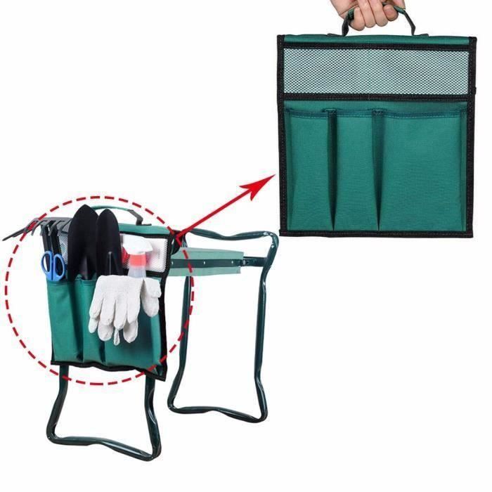 Pliable jardin Siège Sac à outils extérieur travail portable Tabouret de rangement poche_Tom734