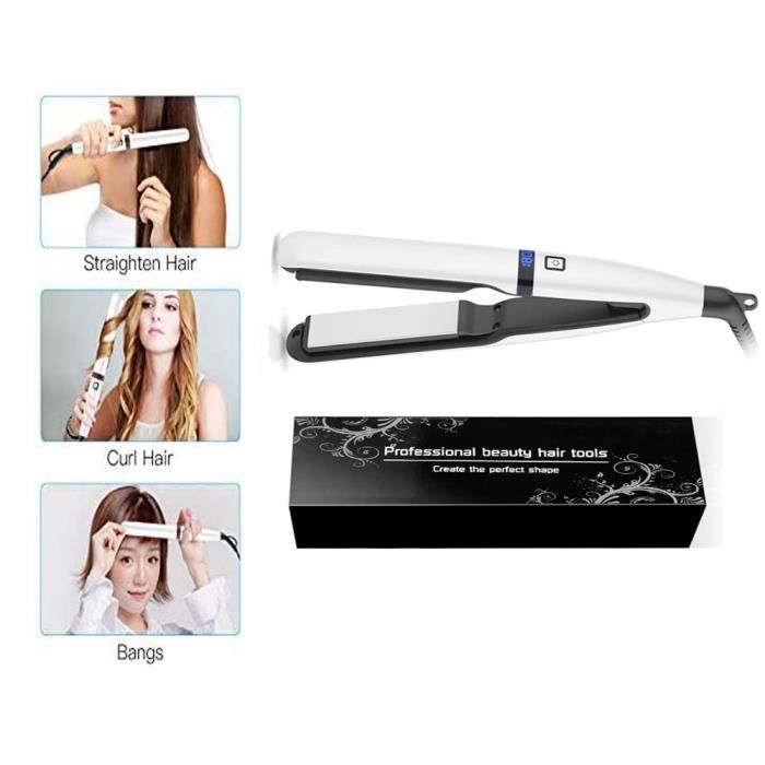 Fer à Lisser,Cheveux et Boucler Professionel 2 en 1, Ecran LCD numérique160℃- 230℃