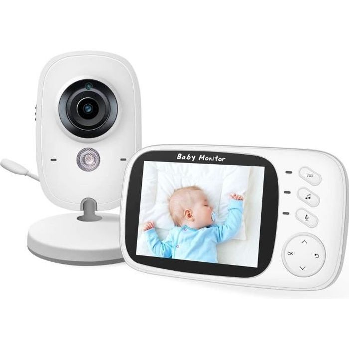 Moniteur Bébé, 2NLF Babyphone Caméra Vidéo Bébé Surveillance Numérique sans Fil avec 3.2 Inches LCD, VOX, Vision Nocturne, Communica