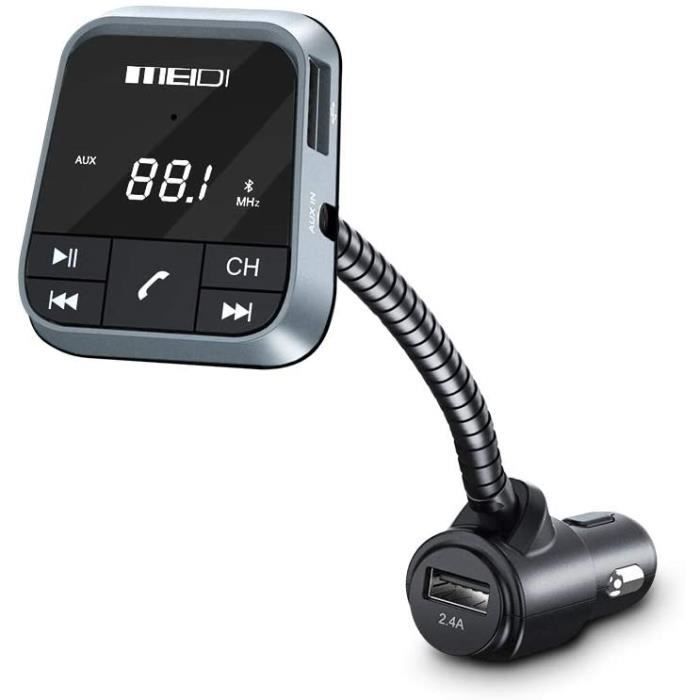 TRANSMETTEUR FM DE VOITURE MEIDI Transmetteur FM Voiture Bluetooth V5.0 Transmetteur pour Voiture Bluetooth Adaptateur Voiture a61