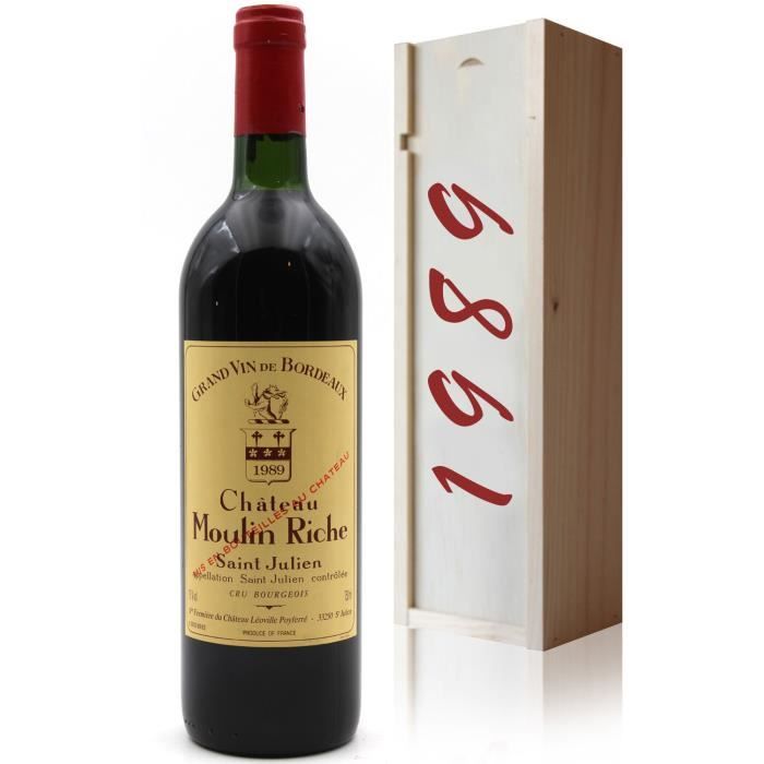 Coffret Château Moulin Riche 1989 - 75cl AOC Saint-Julien