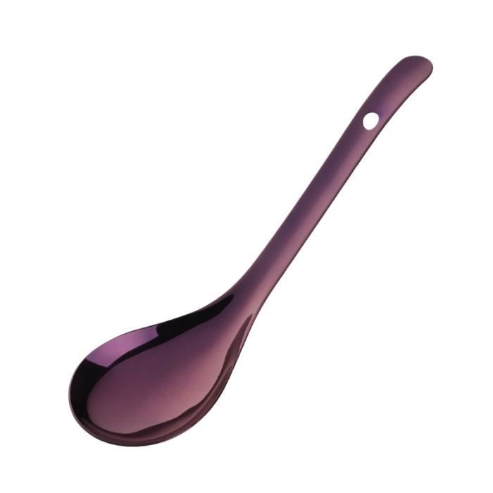 Couverts,Cuillères à riz grande cuillère de service Cuillères à soupe en acier inoxydable 18-10 cuillères - Type Purple-2 Pcs