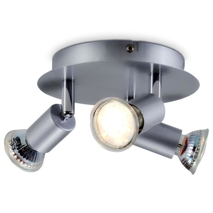 Plafonnier LED GU10 3 spot éclairage plafond cuisine salon bureau