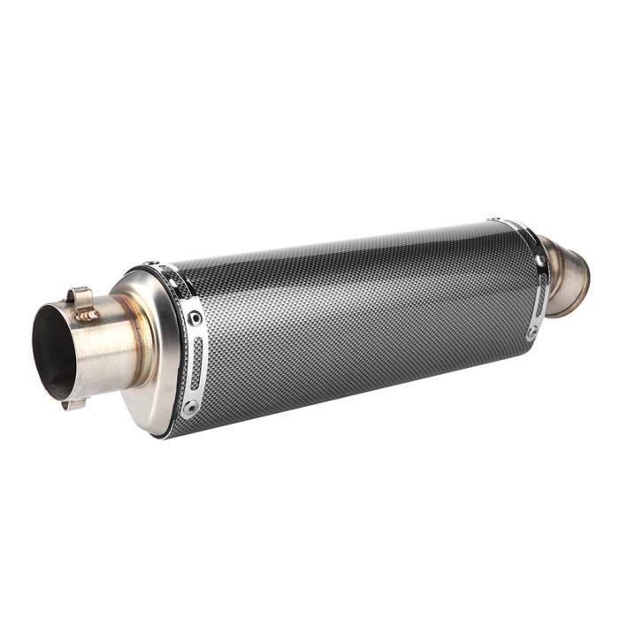Cikonielf tuyau d'échappement de moto 51mm/2in Universel Moto Scooter Tuyau D'échappement En Fiber De Carbone Texture Fit pour