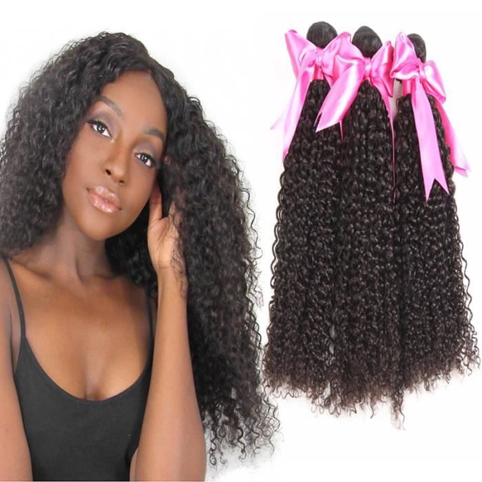100g 16-18-20- 3 tissage bresilienne virgin hair curly weaving courte cheveux humain