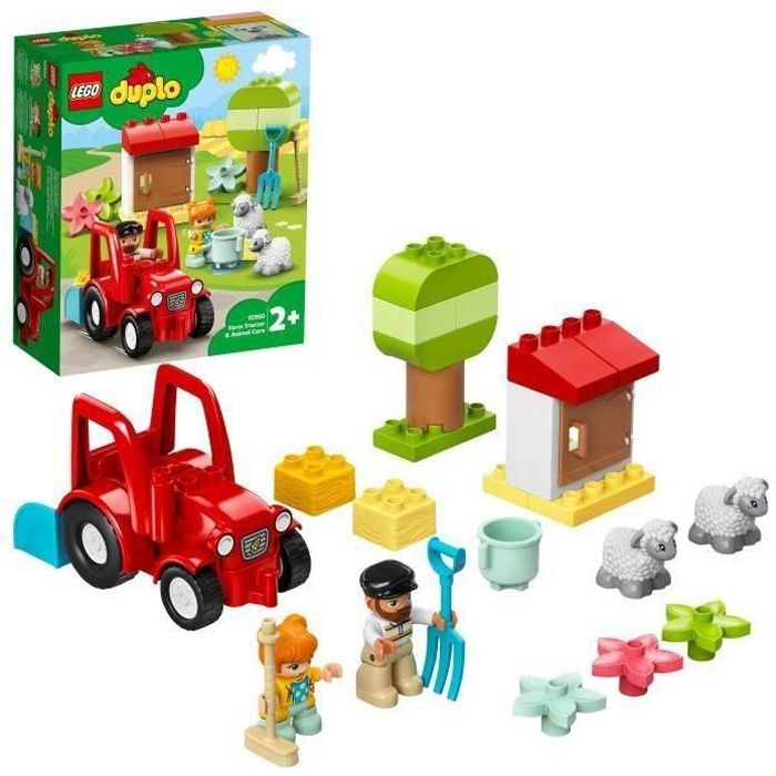 SHOT CASE - LEGO 10950 DUPLO Town Le Tracteur et Les Animaux Jouet avec Figurine du Mouton pour Enfant de 2 ans et +
