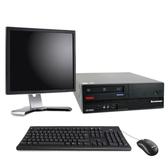 PC de bureau - Lenovo Thinkcenter M57-6087 Format SFF 2.33Ghz - 4 Go - 80 Go + Ecran 17 pouces