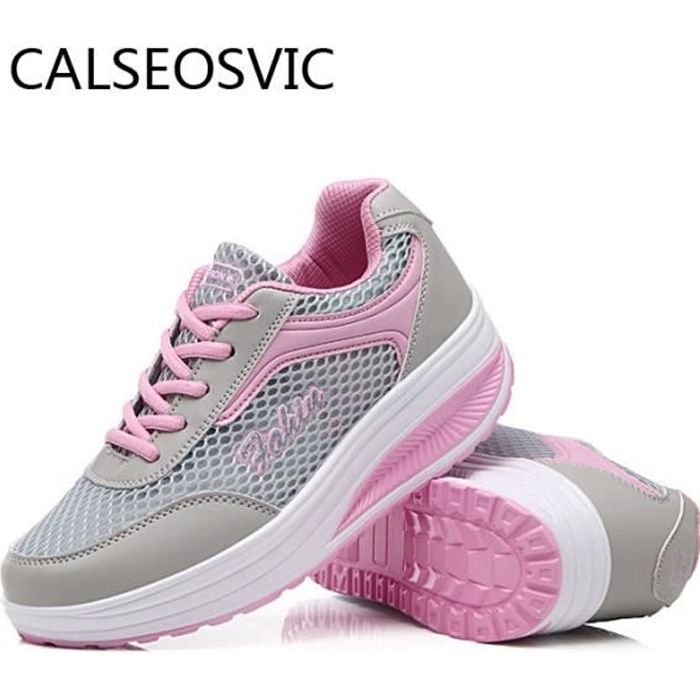 Baskets Femme Running Chaussures Gris
