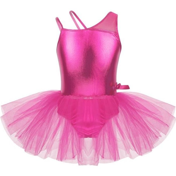 Tutu Danse Classique Enfants Filles Tenue Ballet Costume Brillants Bodysuit Dansewear 4-14 Ans Rose