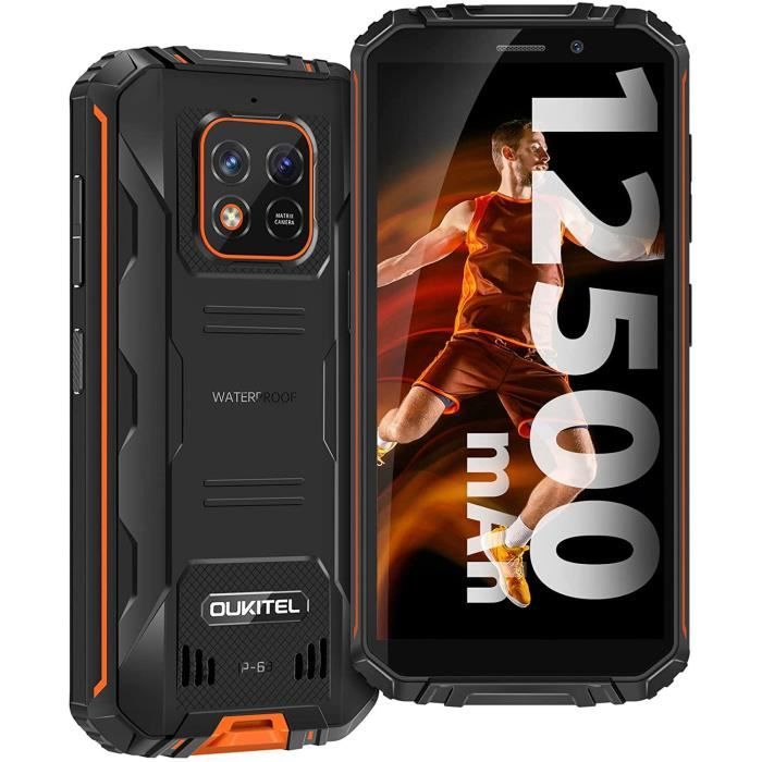 12500mA Telephone Incassable OUKITEL WP18 Écran 5,93''HD+ Android 11 Smartphone Débloqué 4GO+ 32 Go-SD 1TO Étanche GPS Double SIM