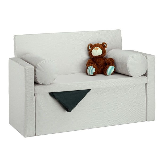 Relaxdays Banc avec dossier 2 places banquette coffre de rangement pliable assise pratique pliant HxlxP: 75x115x47 cm -