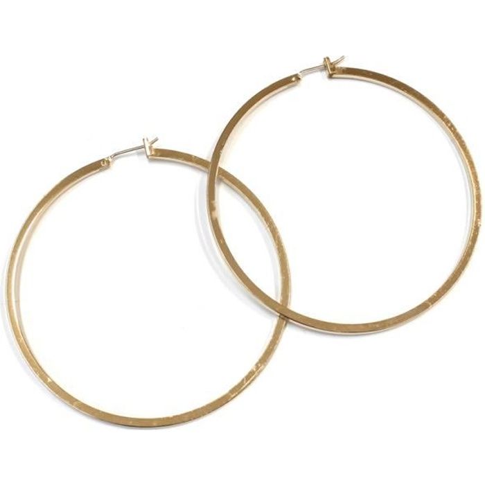 Boucles d'oreilles créoles plaqué or diamètre 60mm - RC005486
