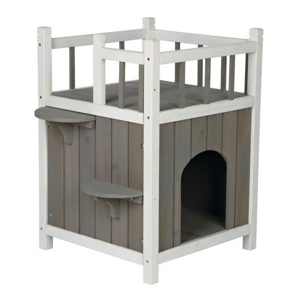 Maison pour chats avec balcon