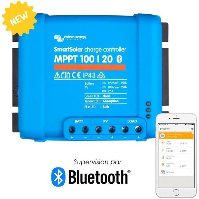 Régulateur de charge solaire smartsolar mppt 100/20 (12/24v) - victron energy