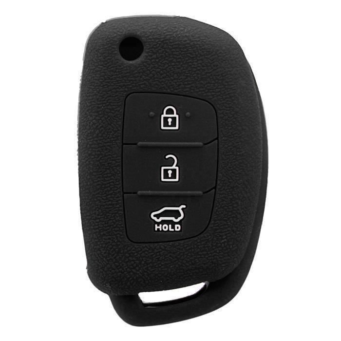 HK18413-Ywei NEUFU 3-Boutons Coque de Cle Telecommande Pour Hyundai i30 IX35 Elantra Verna Tucson Noir