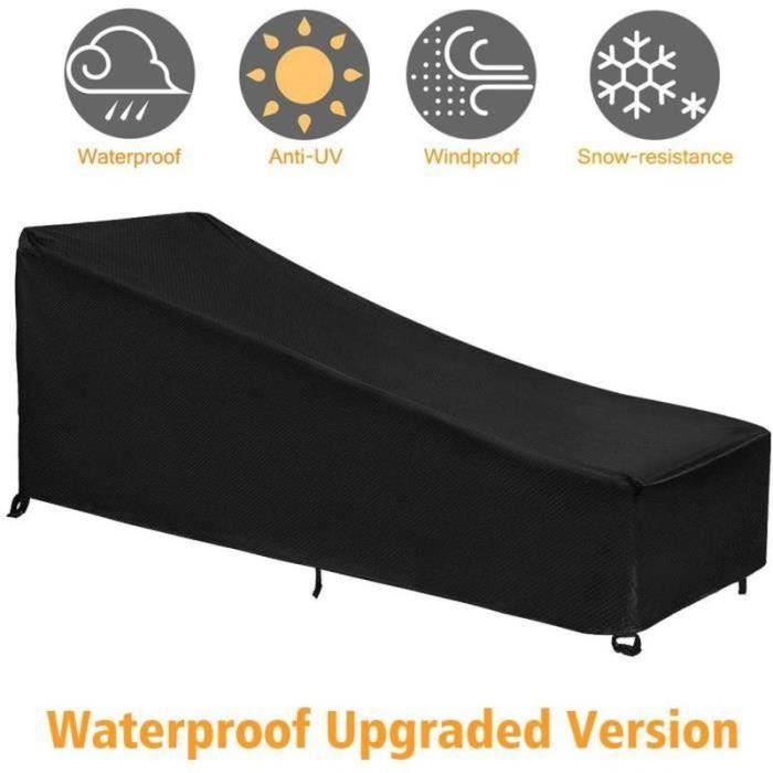 XM17950-Housse Bain de Soleil Protection de Bain de Soleil Housse de transat imperméable pour Patio extérieur (200 x 68 x 40 - 7