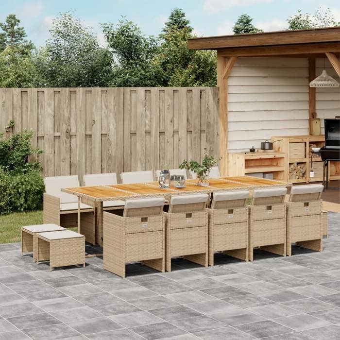 vidaXL Ensemble à manger de jardin 15 pcs - vue 2