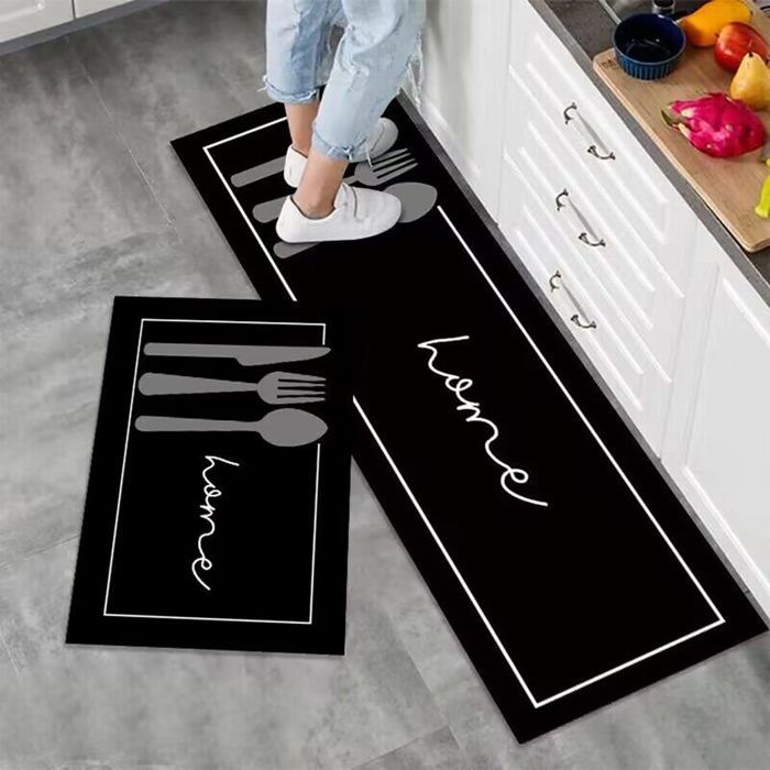 Tapis De Cuisine Et Salle De Bain - 2 Tapis Absorbants Antidérapants (40x60cm + 40x120cm, Motif Pissenlit)