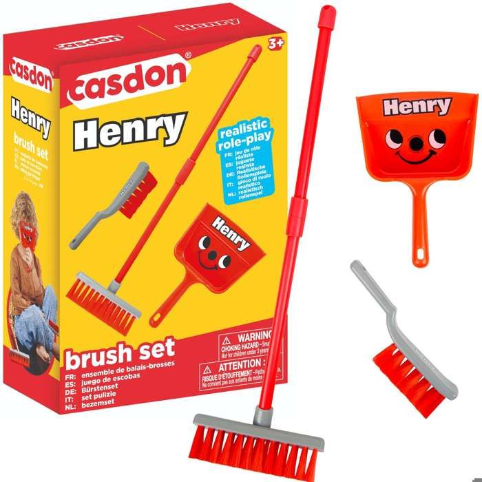 Petit set de nettoyage Henry rouge balai et pelle Casdon - Maison