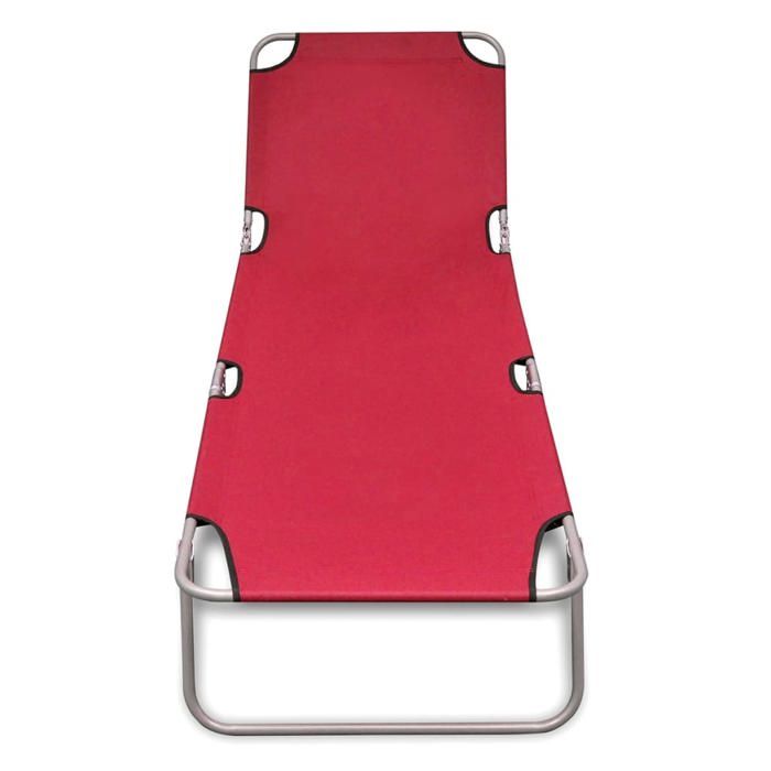 CLOUD Chaise longue pliable Bains de soleil - élégant Design - transat acier enduit de poudre rouge CHYNEW7795471