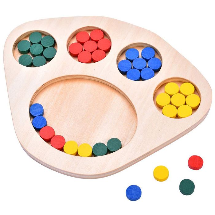 Jeu De Tri De Couleurs En Bois – 16 Bâtonnets + 1 Cylindre – Montessori – Motricité Fine – Cadeau éducatif Dès 3 Ans