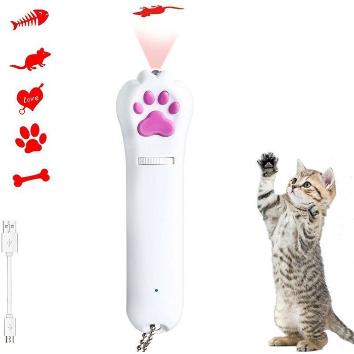 Meilleurs prix pour Jouet LED pour chats et chiens 5 motifs lumière rouge trois modes