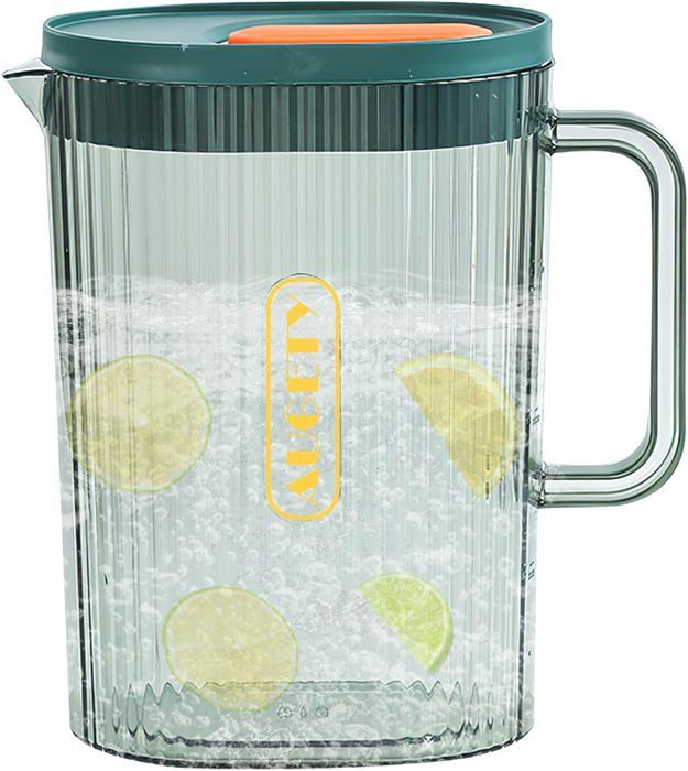 Pichet D'eau Réfrigérateur 2,2 Litres - Plastique Alimentaire PP Transparent Avec Couvercle - Bec Verseur Pratique - 14