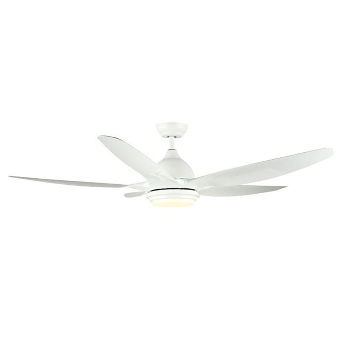 Ventilateur de Plafond avec Lumière LED 24w Moteur DC 60w Silencieux Blanc - F Bright