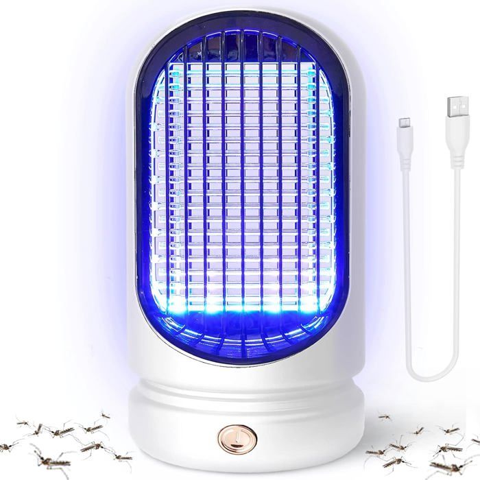 Aparatoo Piège à Insectes électrique USB - Lampe Anti-moustiques Avec Lumière - Pour Mouches, Mouches à Fruits Pour Cuisine Intérieure Et Extérieure - Gris 02