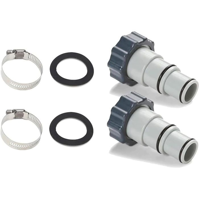 Lot De 2 Adaptateurs Tuyau Piscine Intex 32-38mm - Raccord Rapide Avec Joints - Pour Pompe Et Filtre