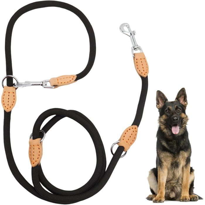 Comparer les prix de Laisse réglable en nylon pour chien de 21 m avec 2 mousquetons laisse double multifonction pour chiens de taille moyenne et