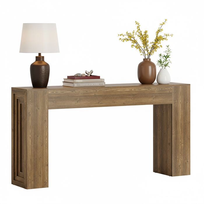 Table Console en Bois 160×30×80 cm rectangulaire plateau spacieux du bureau pour lEntry Couloir Salon Foyer Marron