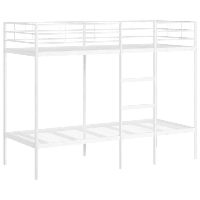BESTLit Adulte/Sommier à lattes Blanc Lit superposé - sans matelas - blanc 80 x 200 cm acier Nov260273