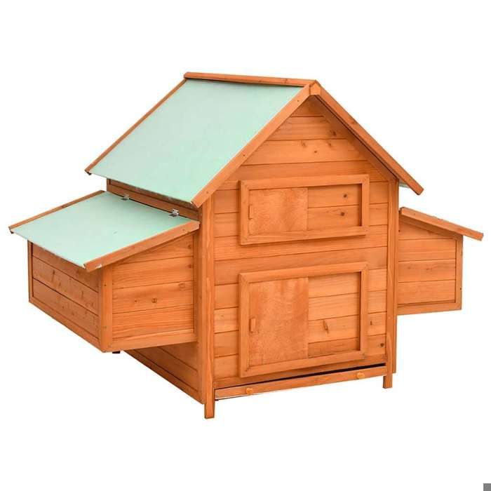 Comparer les prix de SOLO - Poulailler lapin/poulets - JILLS Enclos et Pondoir 5 à 6 poules 150x96x110cm - Bois de sapin massif FT409036