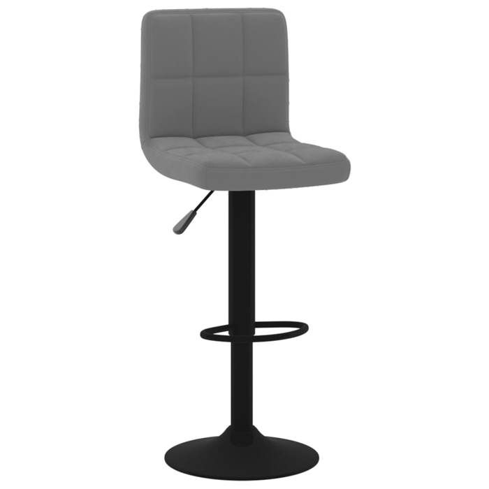 Chaise de bar en velours - vidaxl - Gris foncé - 40x47x(90-111) cm - Pivotement 360° - Réglable en hauteur