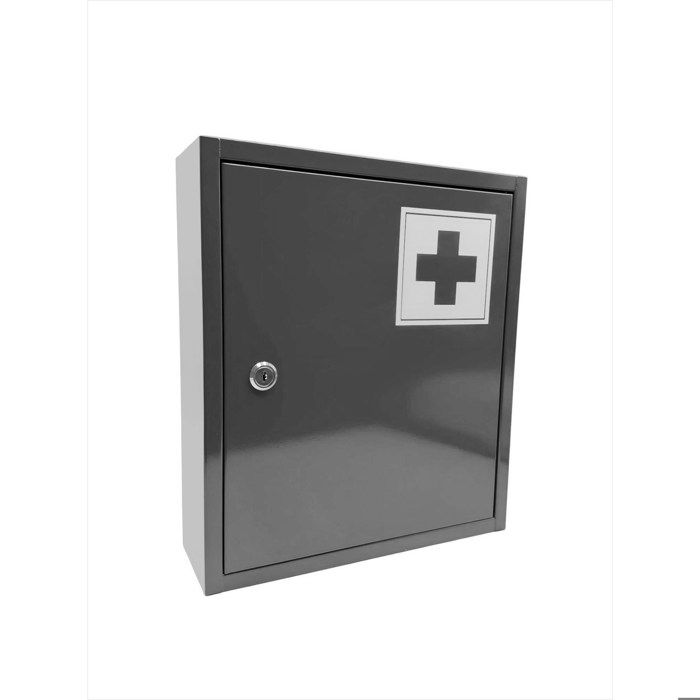 Armoire à pharmacie Relaxdays verrouillable 3 étagères H x L x P : 36 x 31 x 10 cm pour médicaments armoire grise