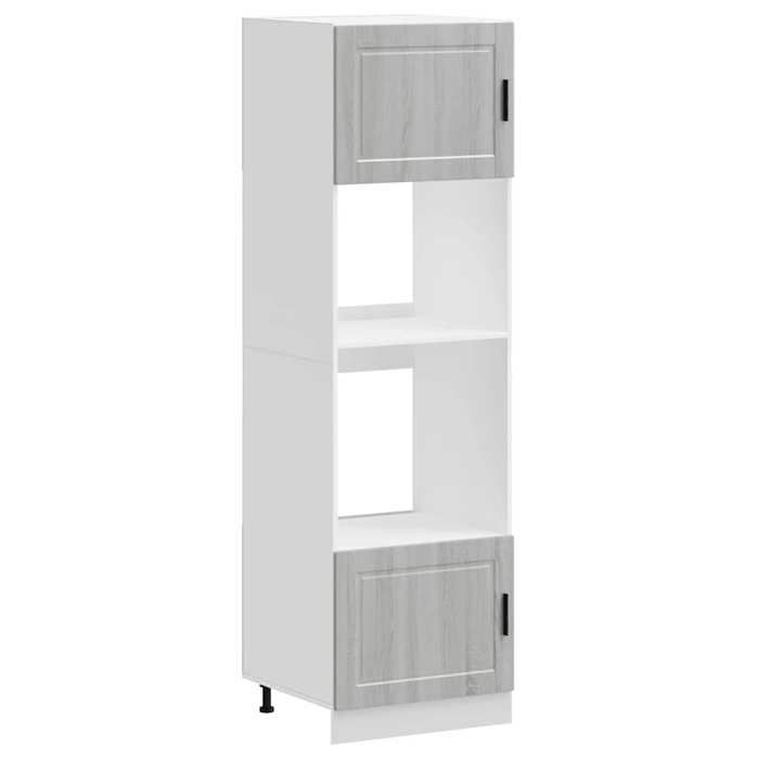 Armoire de four - vidaxl - 60x57x207 cm - Sonoma gris - Bois dingénierie - Pieds réglables