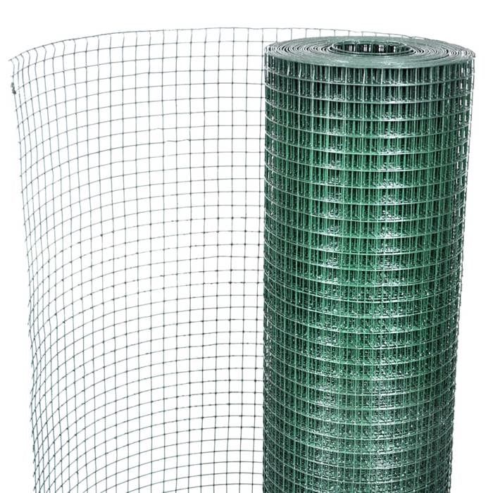 Grillage acier galvanisé PVC - WIENS - 25x1 m - Vert - Maille 16x16 mm - Diamètre fil 049 mm