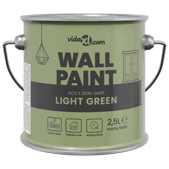Peinture murale intérieure vidaXL 25 Surface lavable Formule à base deau - vue 3