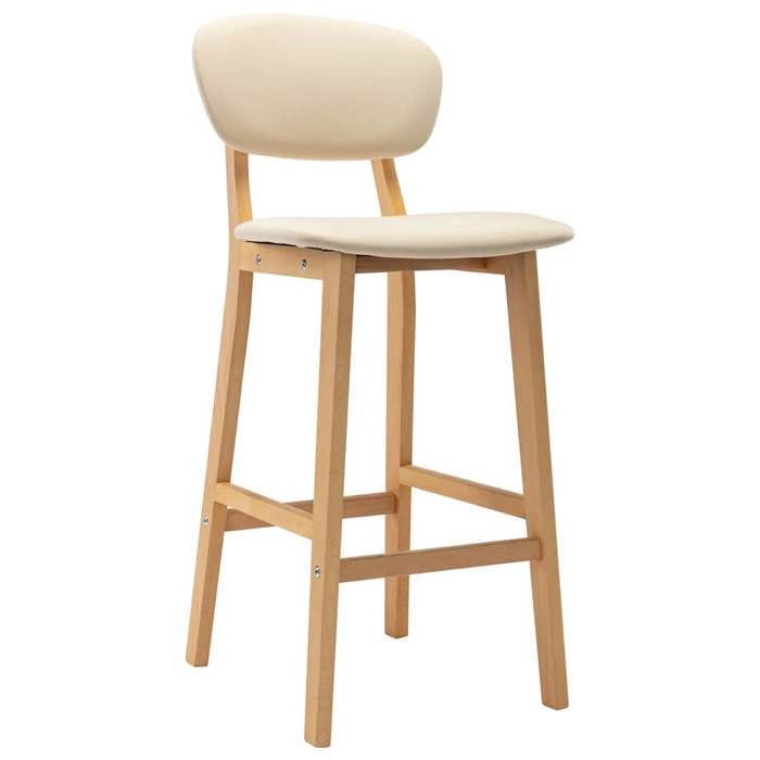 Promo février CHIC Chaises de bar JILL Tabourets HAUTE Set de 2 crème tissu 45x47x92 cm CCC1362