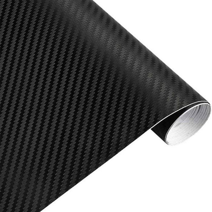 Film Autocollant Voiture Fibre Carbone Adhesif Thermoformable Imperméable 200x40cm Noir