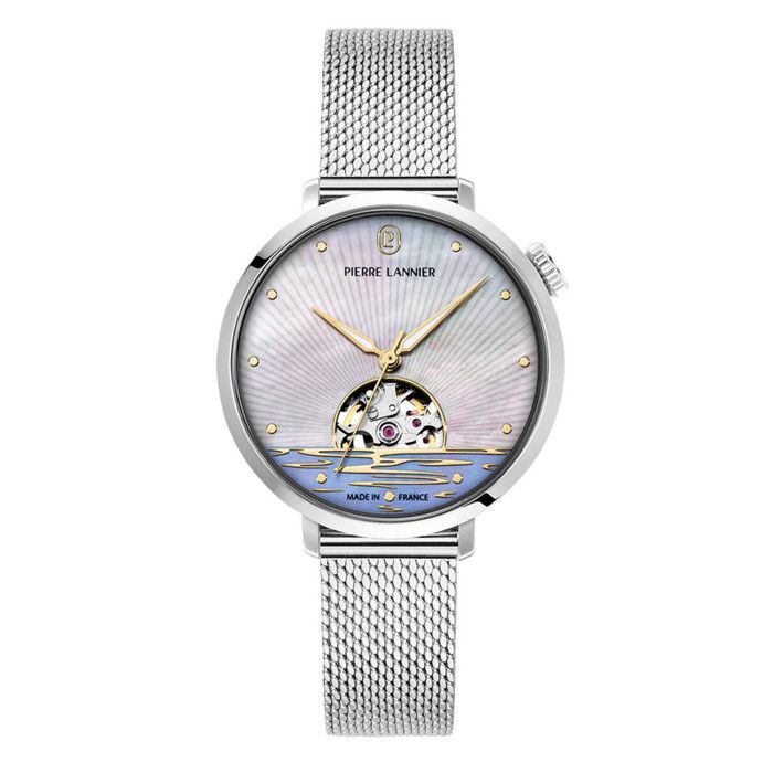 Montre femme - PIERRE LANNIER - Australe - Boîtier 35 mm - Bracelet acier - Argenté