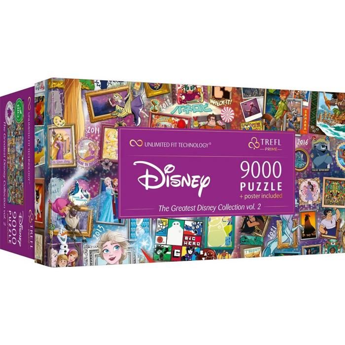 Puzzle - La Grande Collection Disney Vol.2 - 9000 pièces - 198 56x92 8 cm - Poster inclus