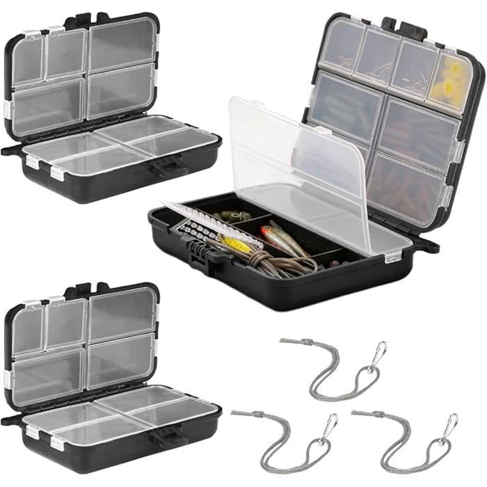 3 Pièces Peche Boite Leurres Double Faces 9 et 12 Compartiments Boîte Rangement étanche pour Leurres Boite de
